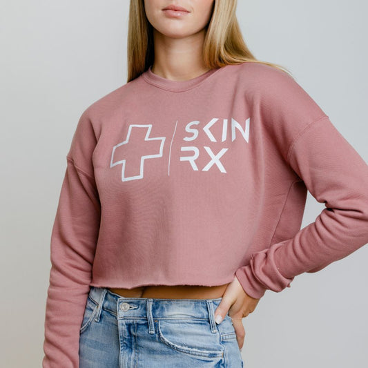 Mauve Relaxed Fit Cropped Fleece Crew